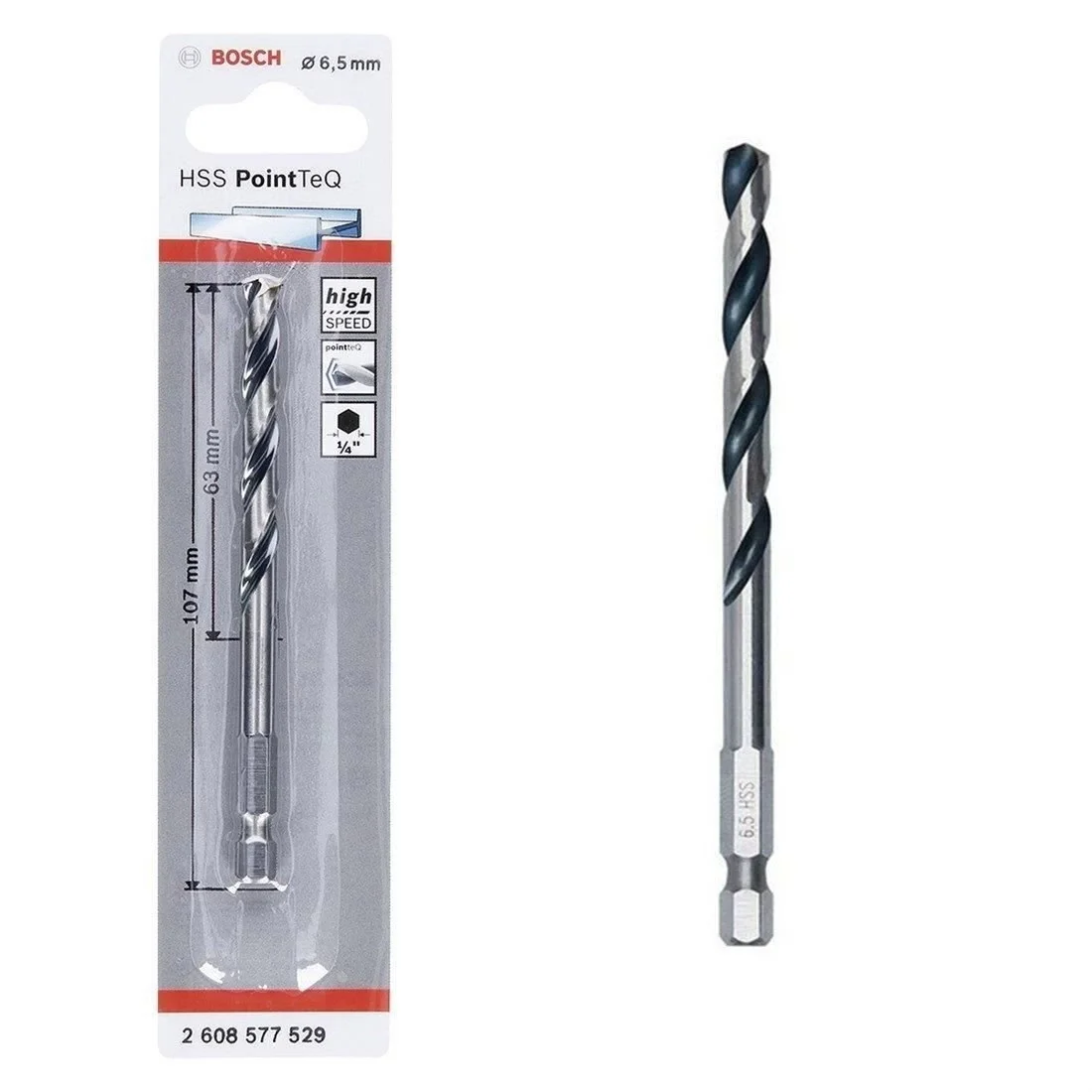 İthalat® Bosch Pointteq Altıgen Şaftlı Hss Matkap Ucu 6,5 mm