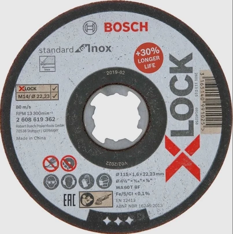 İthalat® Bosch Xlock İnox Kesici 115X1X22,23 mm