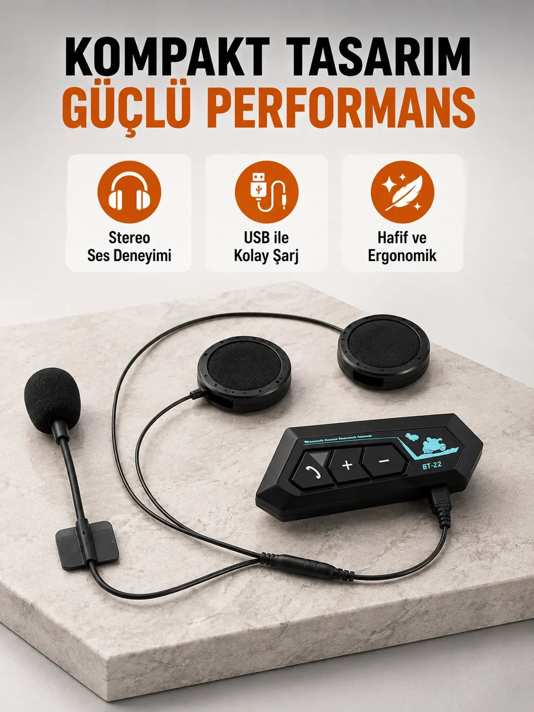 İthalat® BT22 Kablosuz Kask Kulaklığı – Bluetooth 5.0, Intercom, Su Geçirmez ve Uzun Ömürlü Batarya Yeni Nesil Fiyatı, Yorumları ve Özellikleri