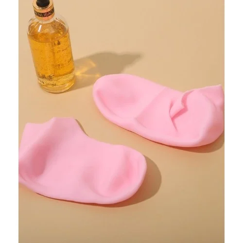 İthalat® Büyük Boy Silikon Nemlendirici Ayak Bakım Çorabı Pembe