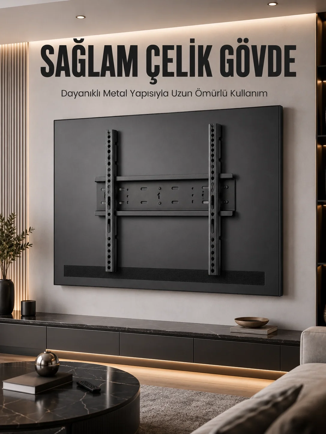 İthalat® Büyük Ekran TV Duvar Askısı 50-95 İnç Dayanıklı Sabit Askı Aparatı Kolay Kurulum