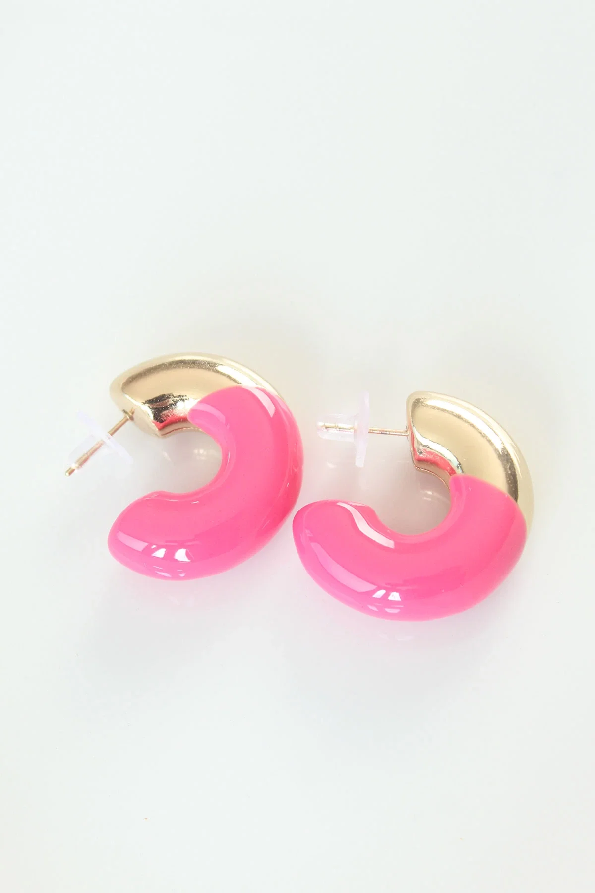 İthalat® CCB Pembe Gold Çift Renk Küpe