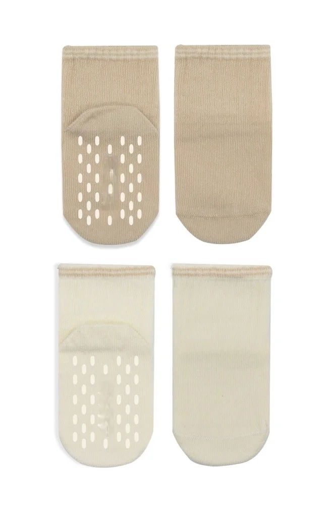 İthalat® Çemberli Basic Penye Kaymaz Soket Çorap 2li 10146 Bej