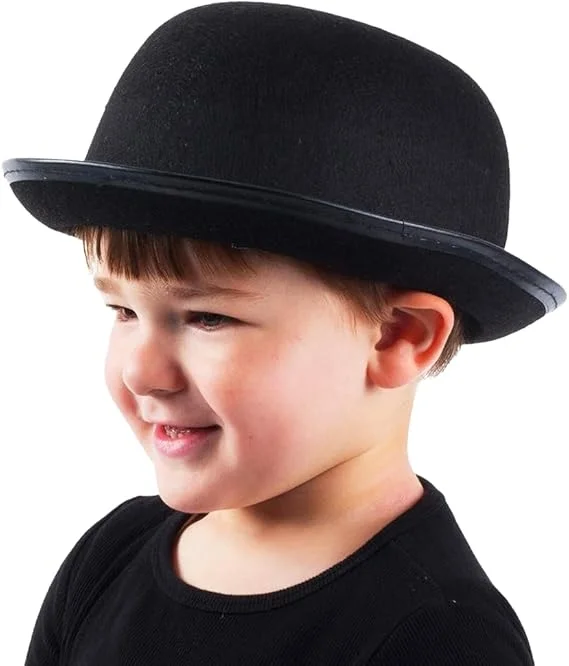 İthalat® Charlie Chaplin Stil Çocuk Şapkası – Siyah Melon Parti Şapkası İthalat® Charlie Chaplin Stil Çocuk Şapkası – Siyah Melon Parti Şapkası