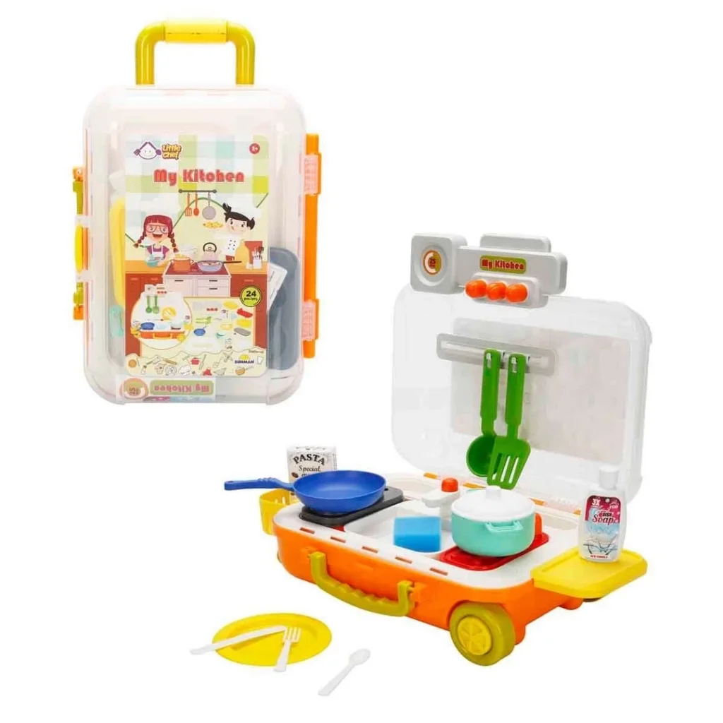 İthalat® Chef Çekçekli Bavul Mutfak Seti 24 Parça