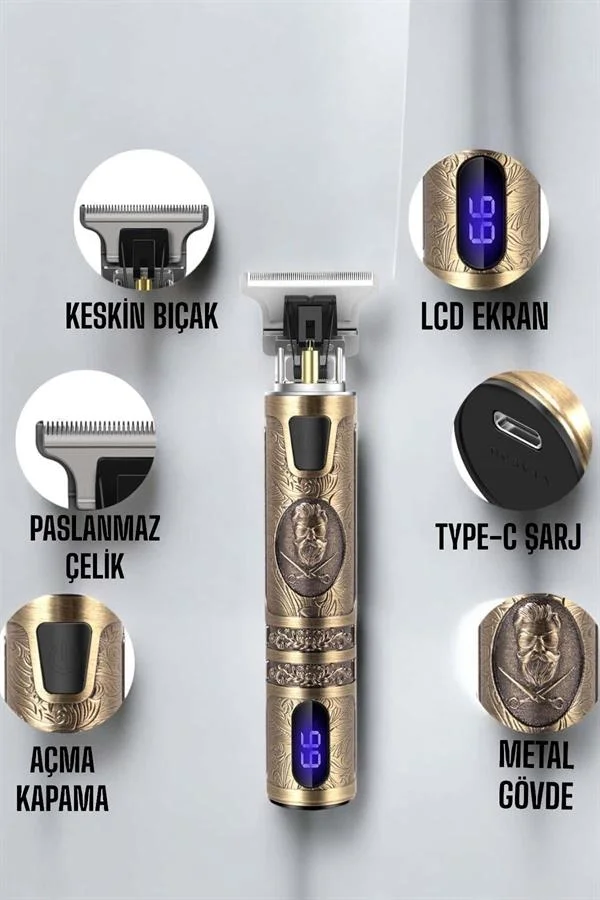 İthalat® Çizik Tıraş Makinesi Şarjlı Paslanmaz Çelik Bıçaklı Uzun Ömürlü