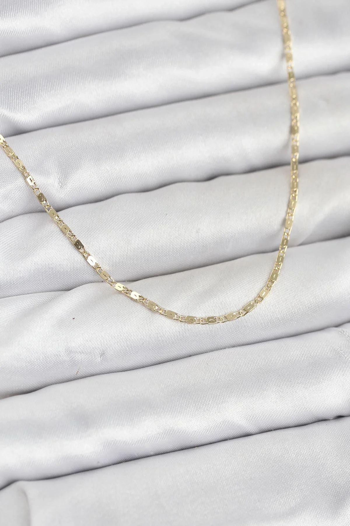 İthalat® CM 14K Gold Renk Ezme Zincir Model 60 cm Kadın Kolye