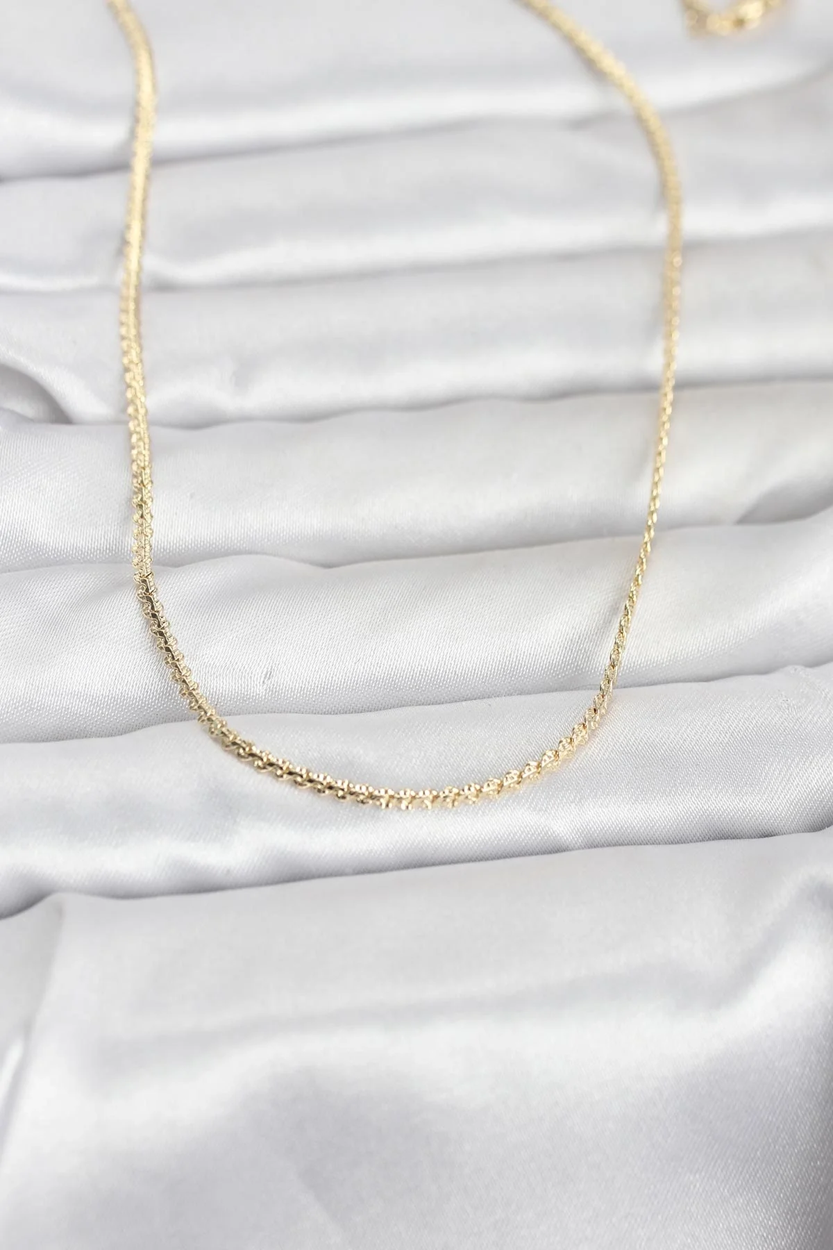 İthalat® CM 14K Gold Renk Yassı Zincir Model 60 cm Kadın Kolye