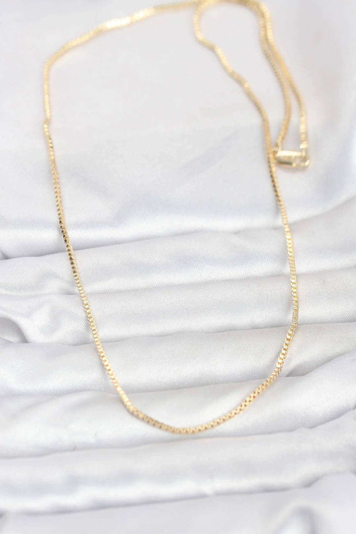 İthalat® CM 14K Gold Renk Kare Zincirli Model 60 cm Kadın Kolye