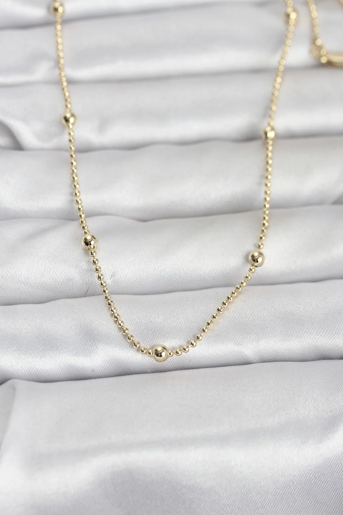İthalat® CM 14K Gold Renk Top Zincir 60 cm Kadın Kolye