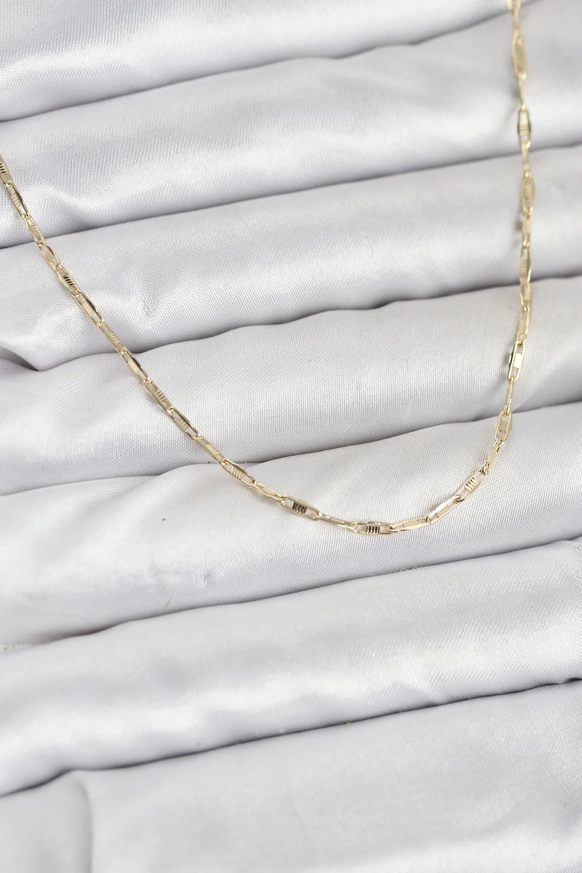 İthalat® CM 14K Gold Renk Pirinç Ataç Zincir 60 cm Kadın Kolye