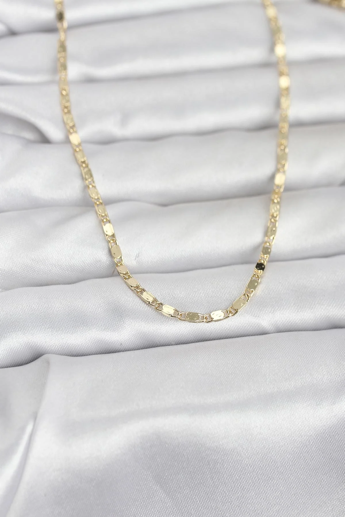 İthalat® CM 14K Gold Renk Ezme Zincir 60 cm Kadın Kolye