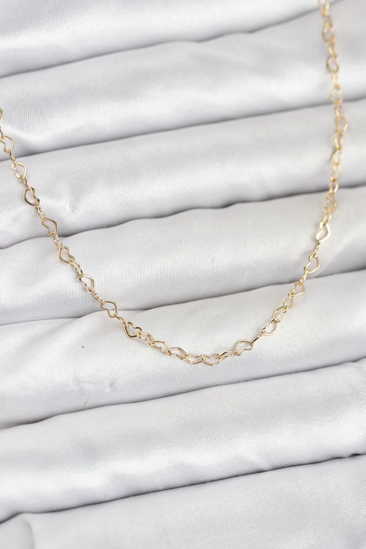 İthalat® CM 14K Gold Renk Kalp Zincirli Kadın Kolye
