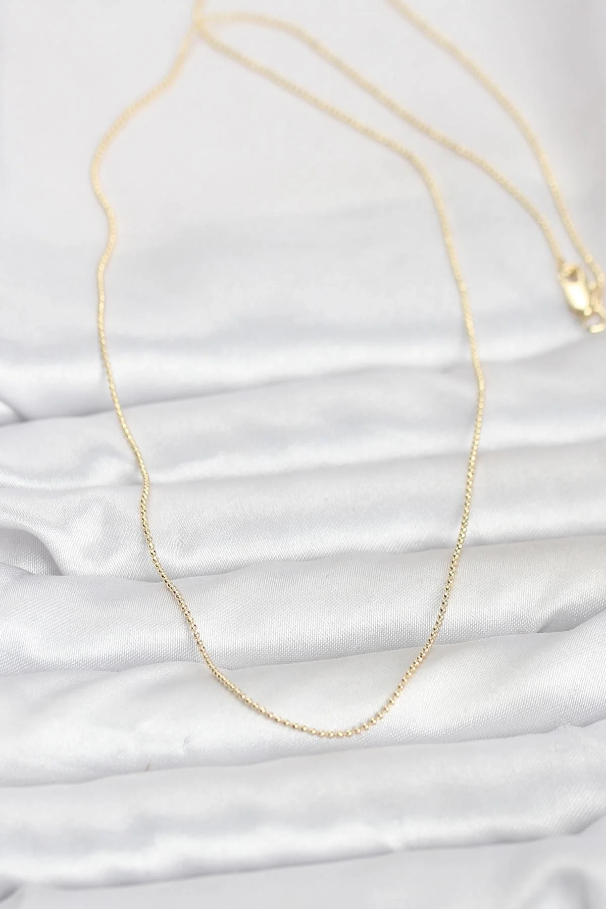 İthalat® CM 14K Gold Renk İnce Top Zincirli 60 cm Kadın Kolye