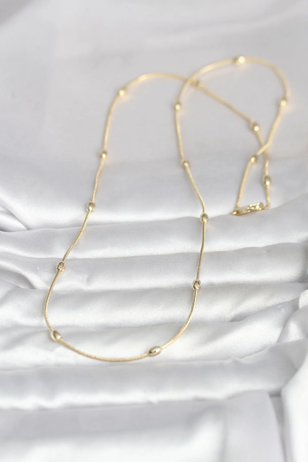 CM 14K Gold Renk Yılan Zincirli Damla Topçuk Model 60 cm Kadın Kolye Fiyatı, Yorumları ve Özellikleri