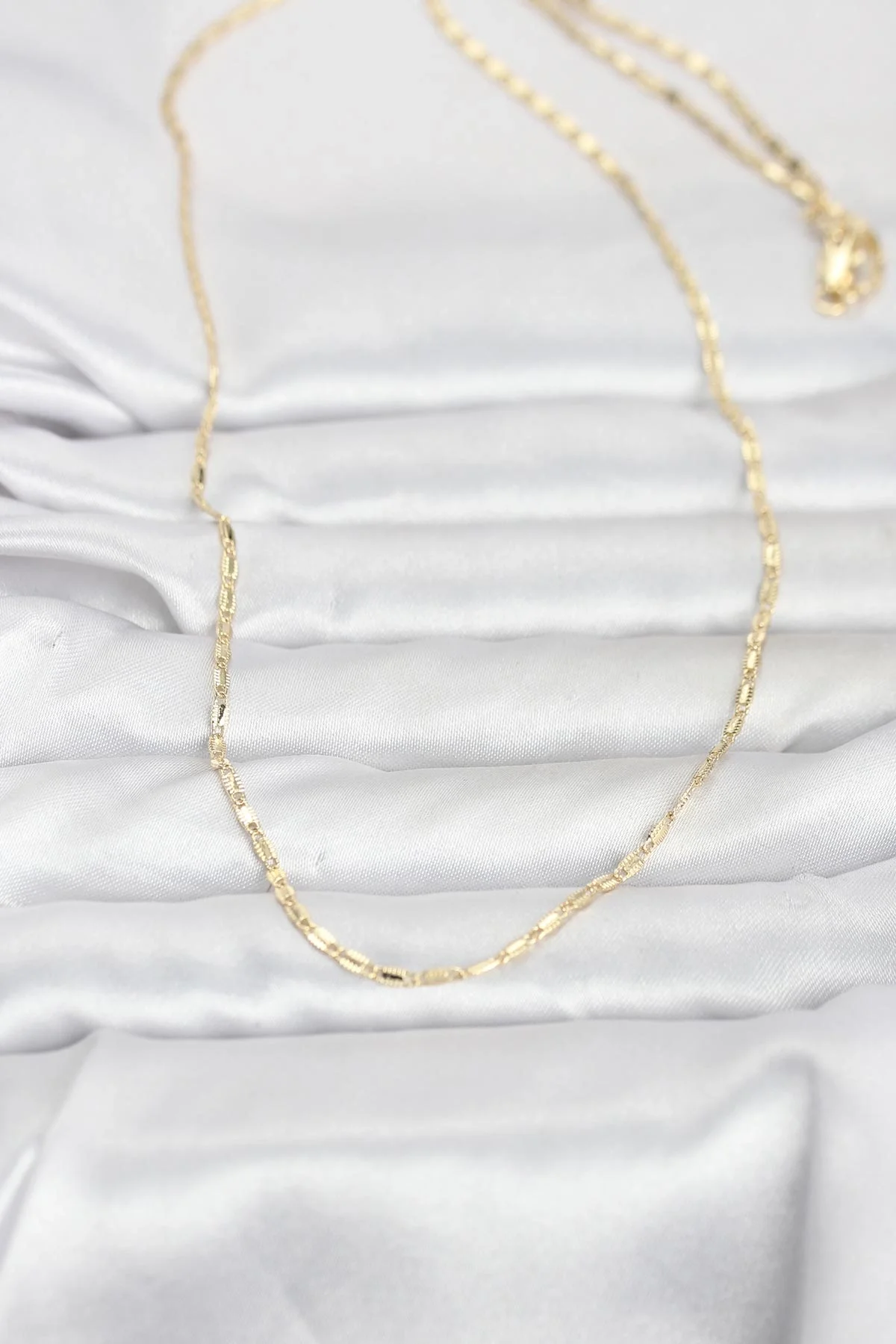 İthalat® CM 14K Gold Renk Lazerli Zincir Model 60 cm Kadın Kolye