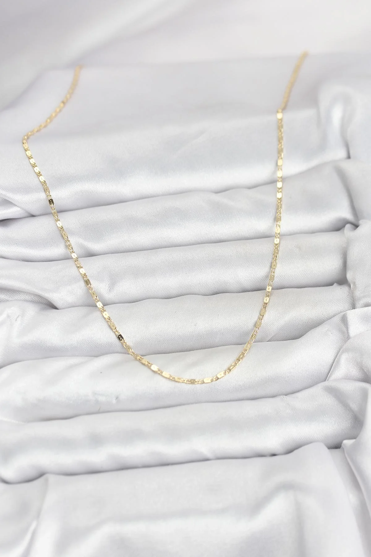 İthalat® CM 14K Gold Renk Ezme Zincir Model 60 cm Kadın Kolye