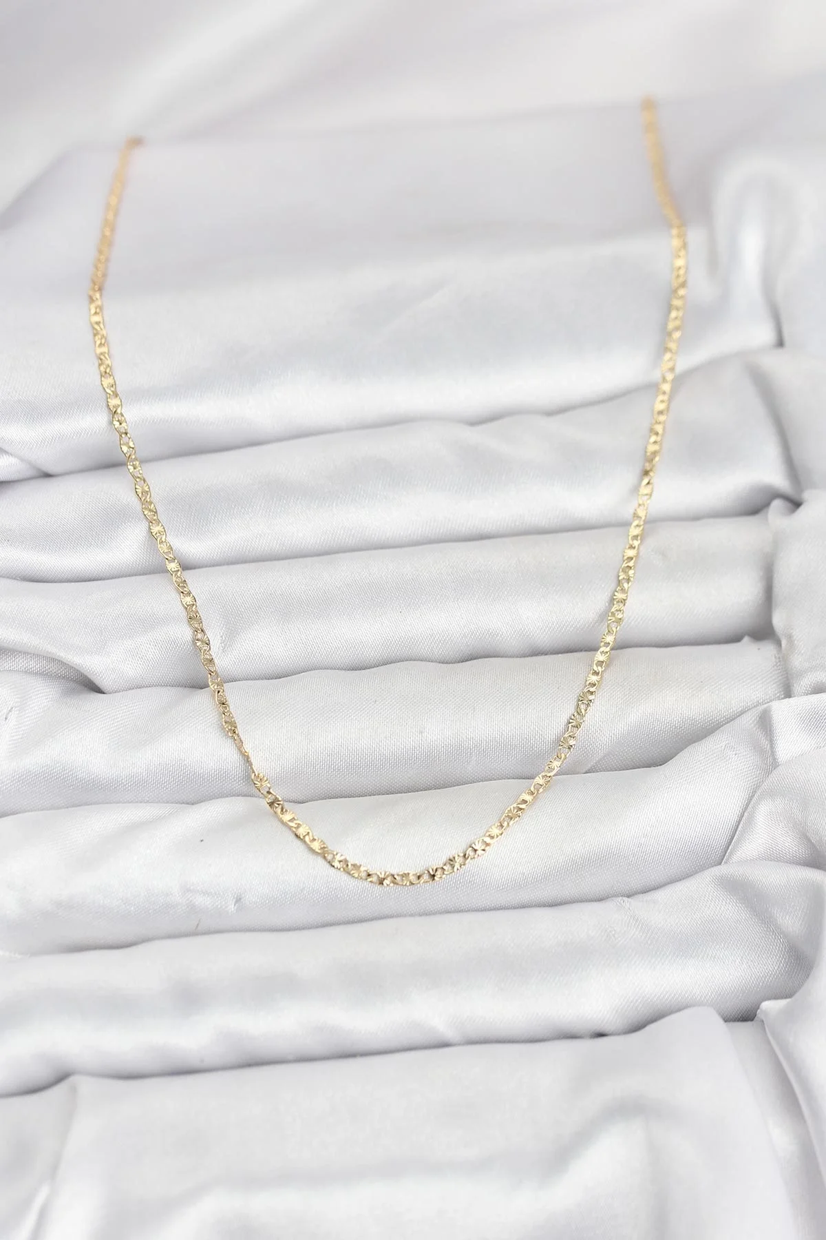 İthalat® CM 14K Gold Renk Pirinç Lazer Model 60 cm Kadın Kolye