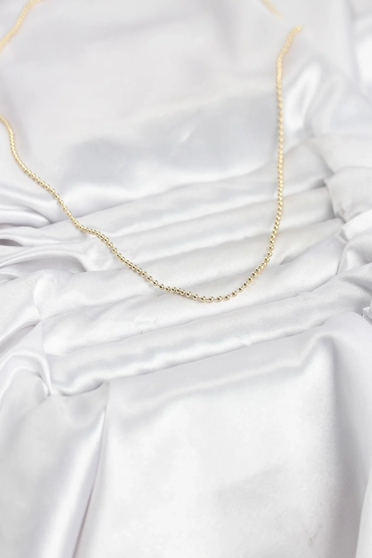 İthalat® CM 14K Gold Renk Top Zincirli Model 60 cm Kadın Kolye