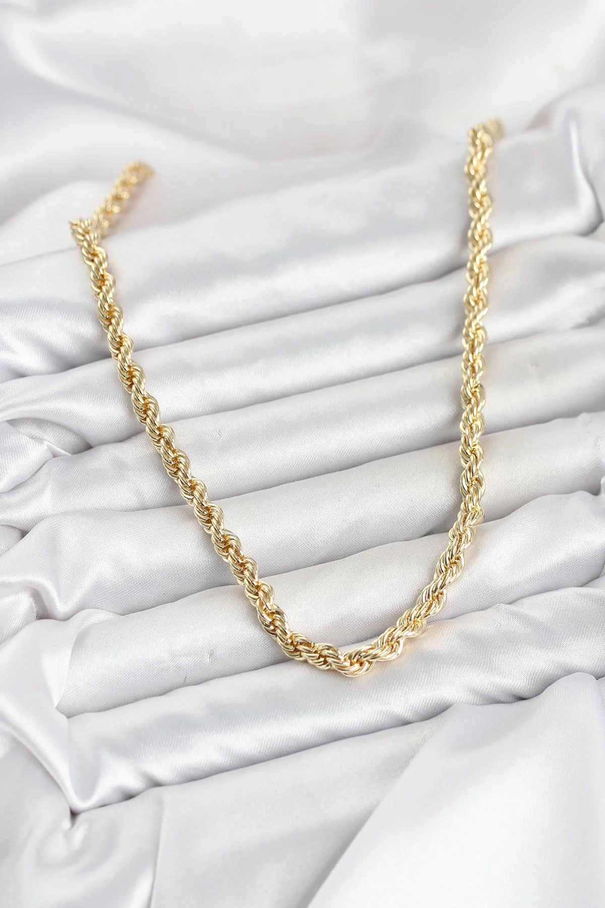 İthalat® CM Burgu Model Gold Renk Pirinç 60 cm Kadın Kolye