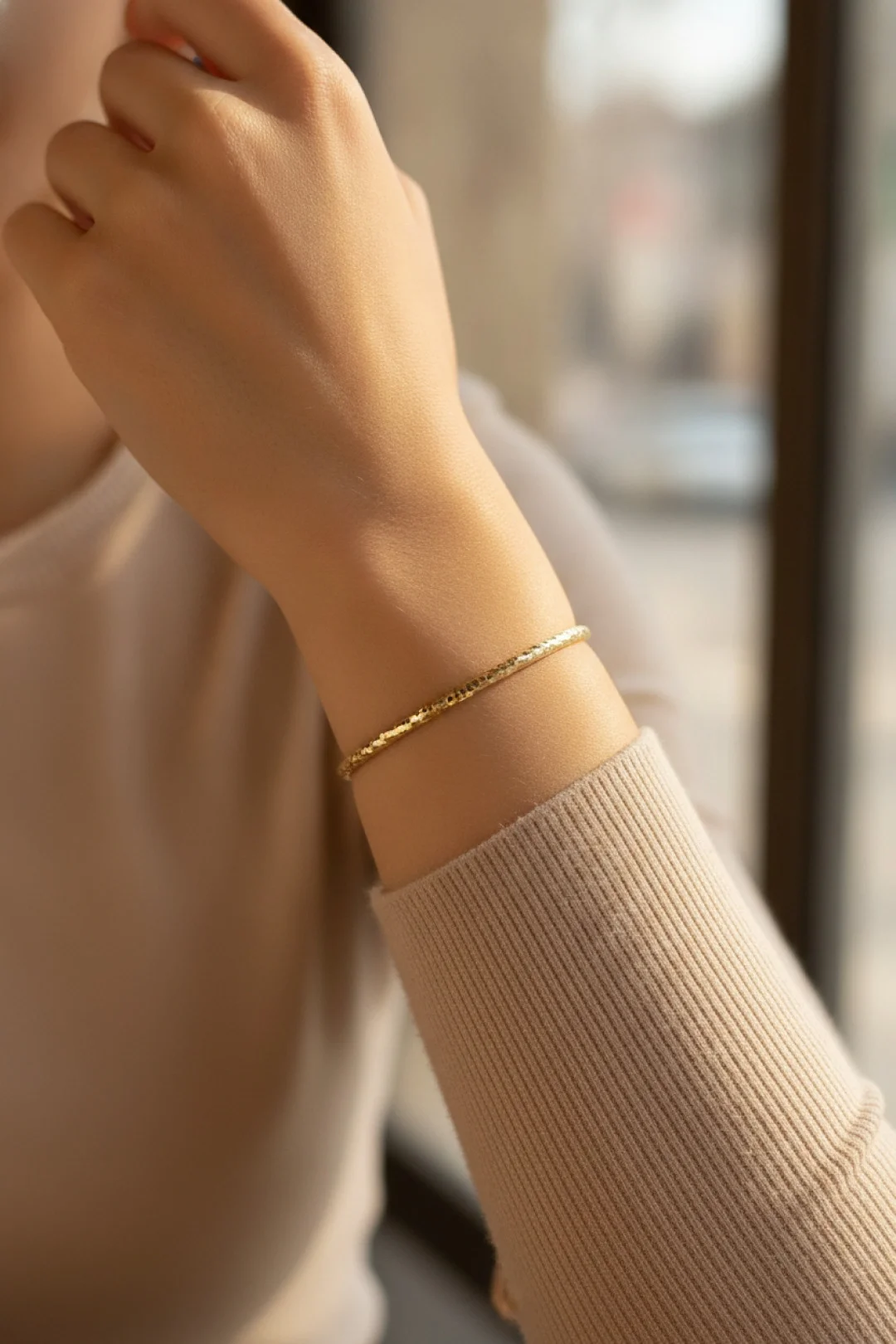 İthalat® CM Gold Renk Lazer Kesim 65 mm Bilezik