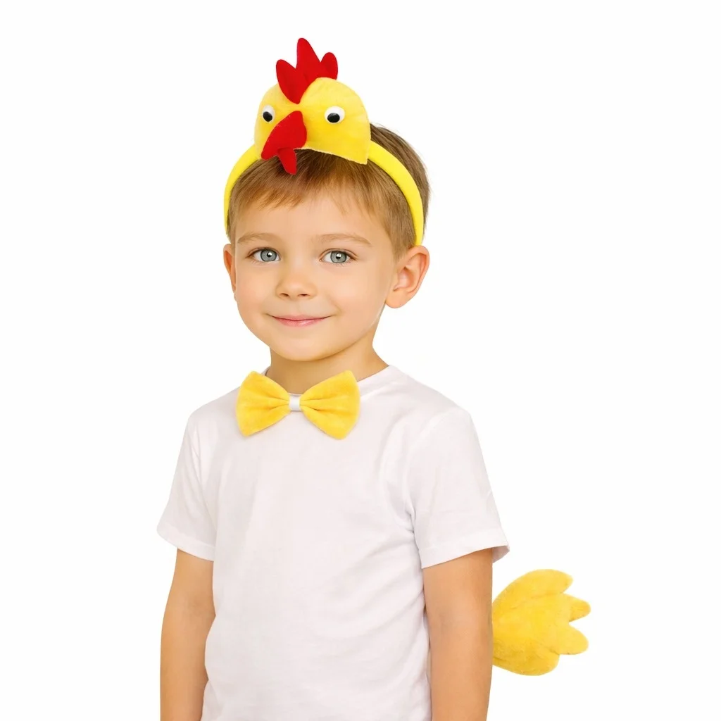İthalat® Çocuk Horoz Tavuk Kostüm Seti 3 Parça (Taç + Papyon + Kuyruk) İthalat® Çocuk Horoz Tavuk Kostüm Seti 3 Parça (Taç + Papyon + Kuyruk)