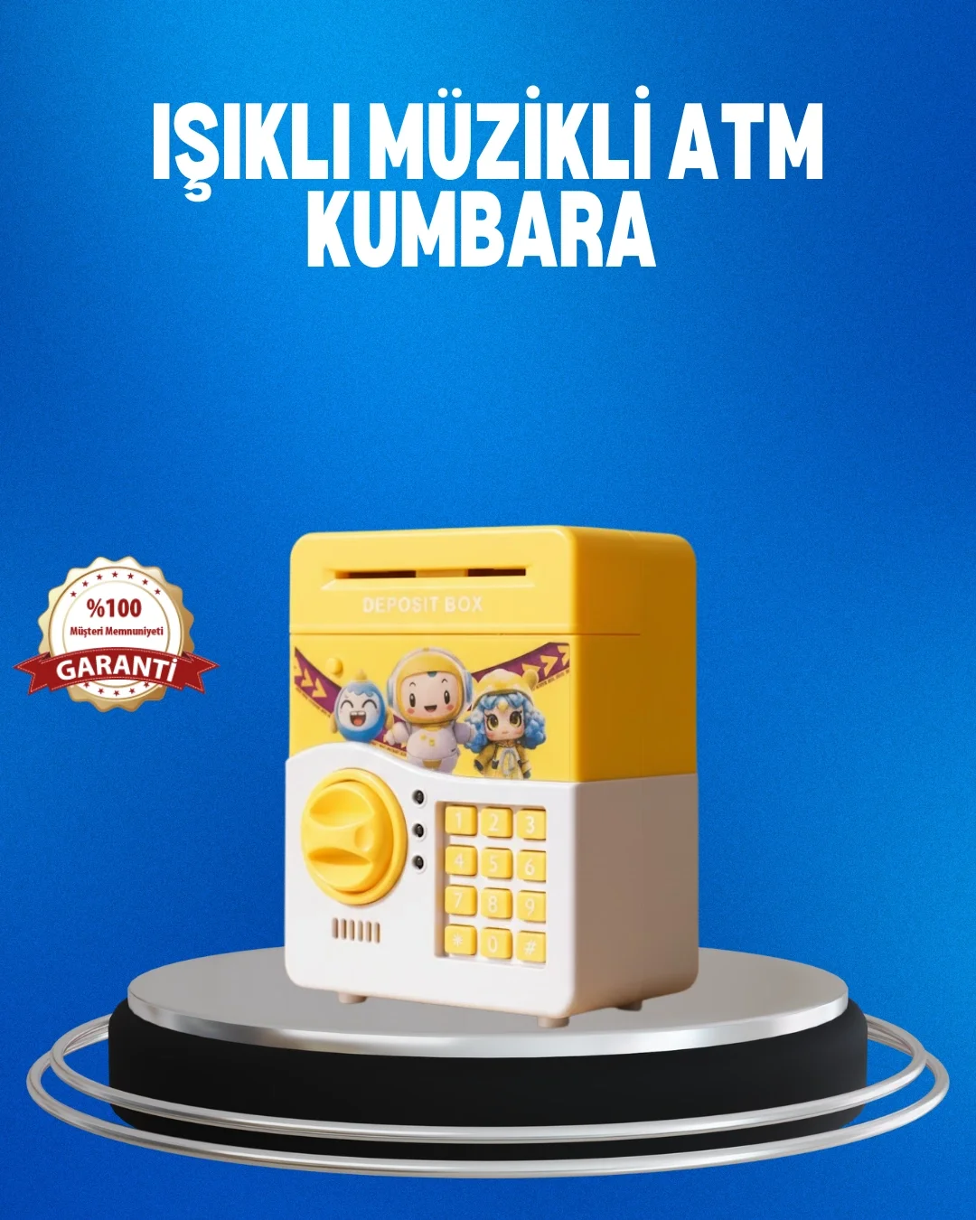 İthalat® Çocuklar İçin Sarı Elektronik Şifreli Para Biriktirme Kumbarası
