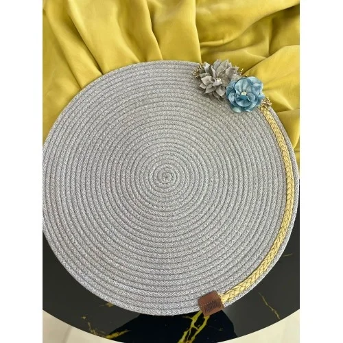 İthalat® DecoHandy 39cm Çiçekli Jüt Örme Supla Amerikan Servis