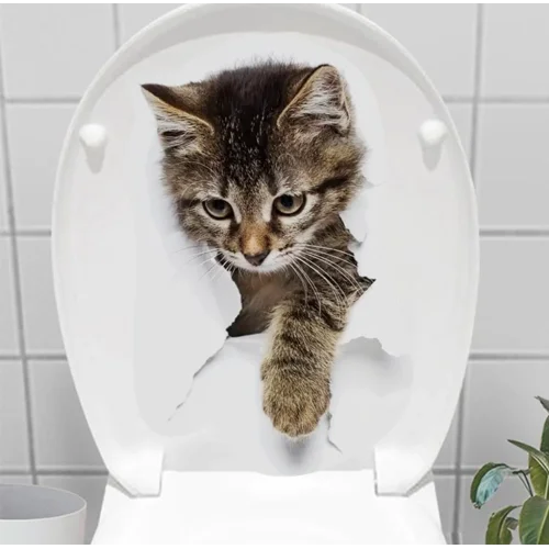 İthalat® Decohandy Klozet Etiketi Stray Cat