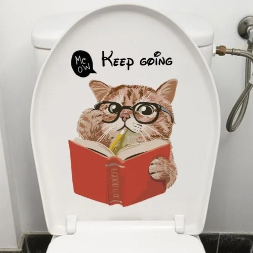 İthalat® Decohandy Klozet Etiketi Keep Going Kedi