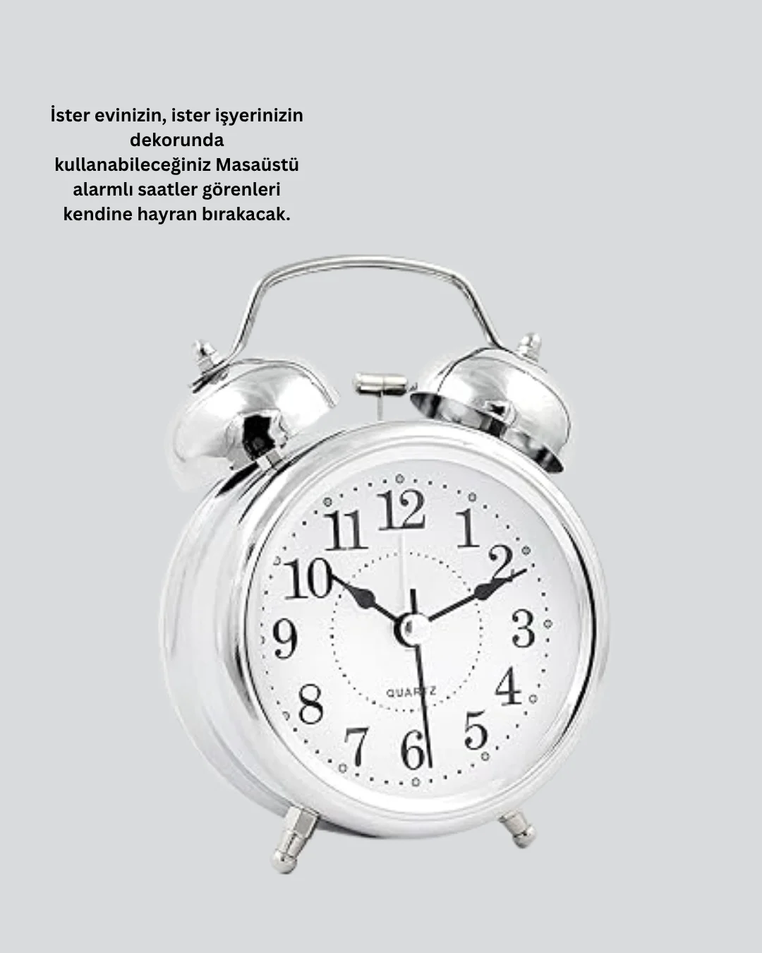 İthalat® Dekoratif Gümüş Saat