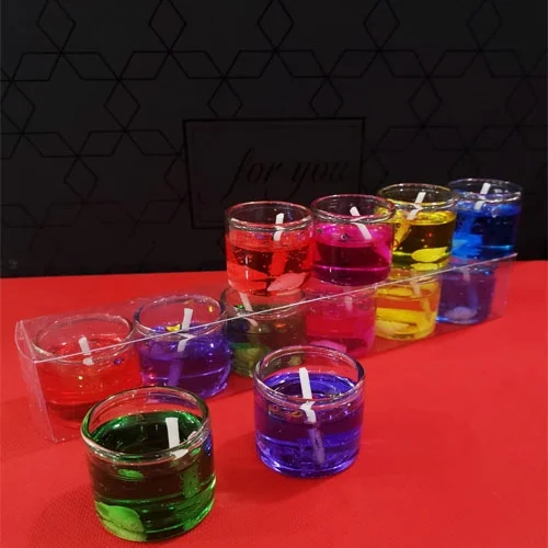 İthalat® Dekoratif Jel Formunda Renkli Mum 6 Adet