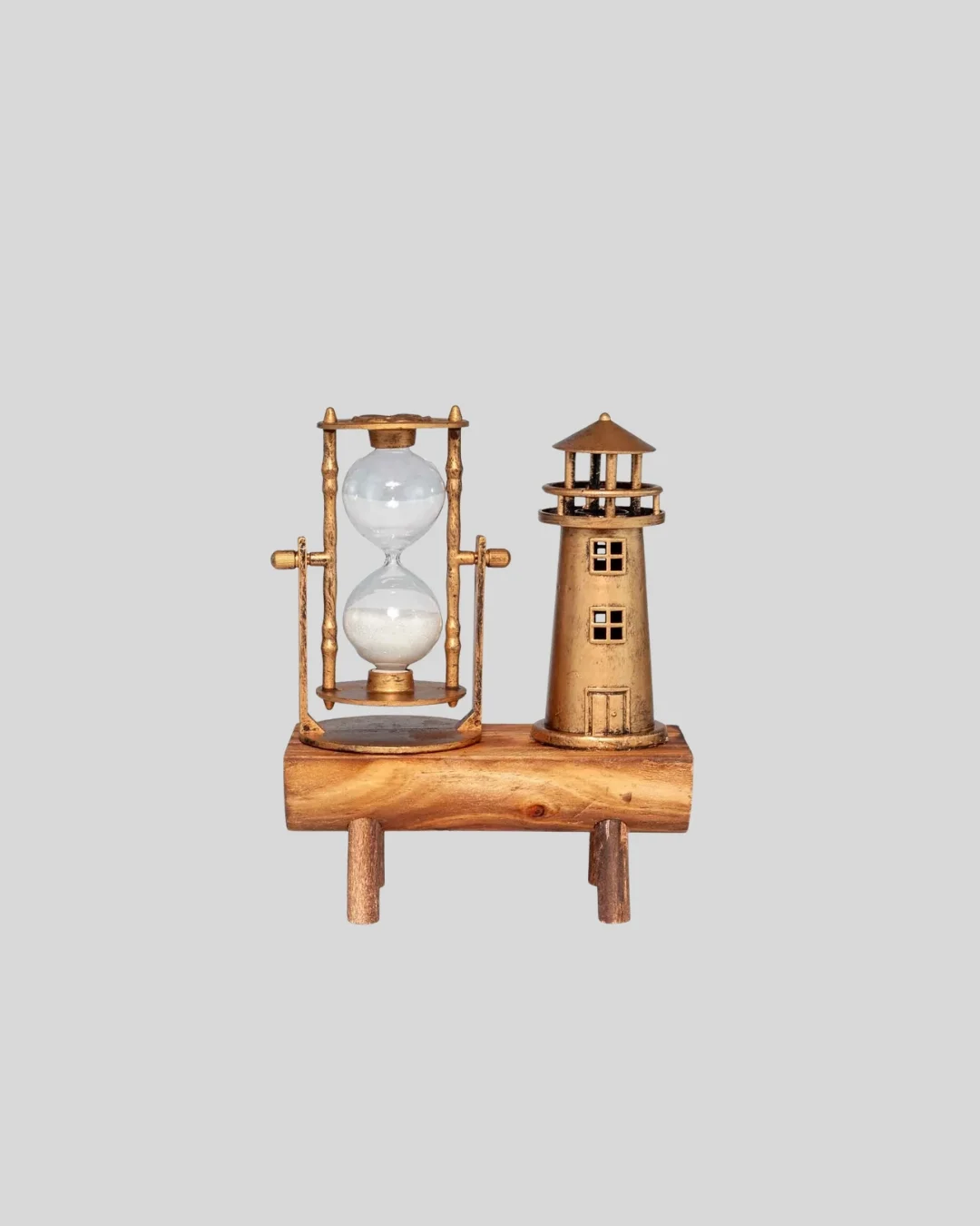 İthalat® Deniz Feneri Şeklinde El Yapımı Kum Saati – Ev ve Ofis İçin Zarif Süs Yeni Nesil