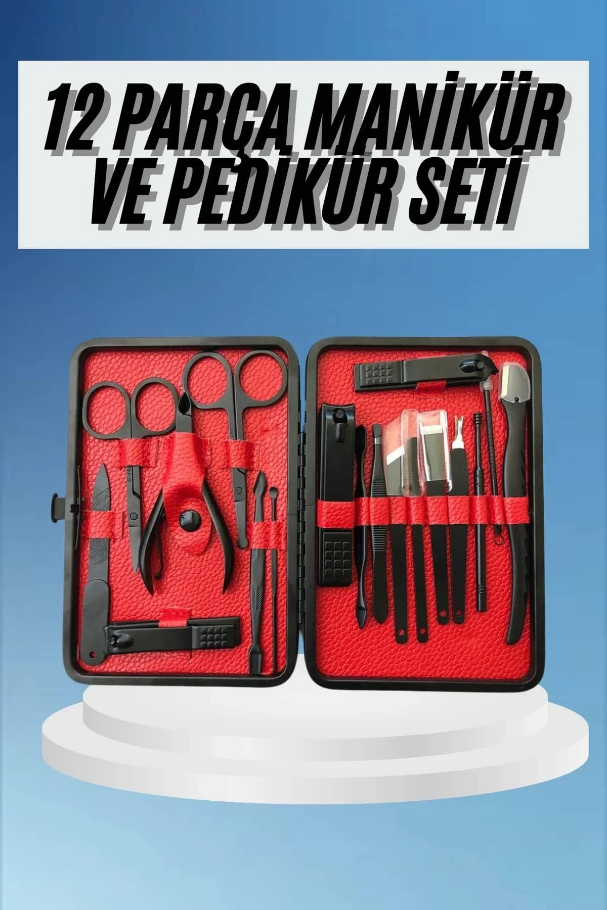 İthalat® Deri Çantalı Siyah Paslanmaz Çelik 17 Parça Manikür Pedikür Seti İthalat® Deri Çantalı Siyah Paslanmaz Çelik 17 Parça Manikür Pedikür Seti