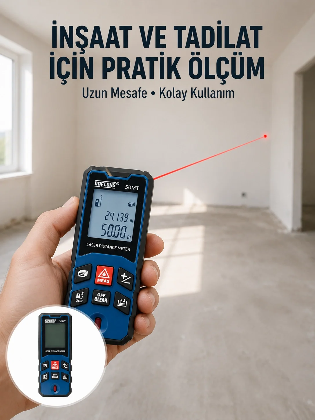 İthalat® Dijital Lazer Mesafe Ölçüm Cihazı İnşaat ve Ev Kullanımı Yeni Nesil Fiyatı, Yorumları ve Özellikleri