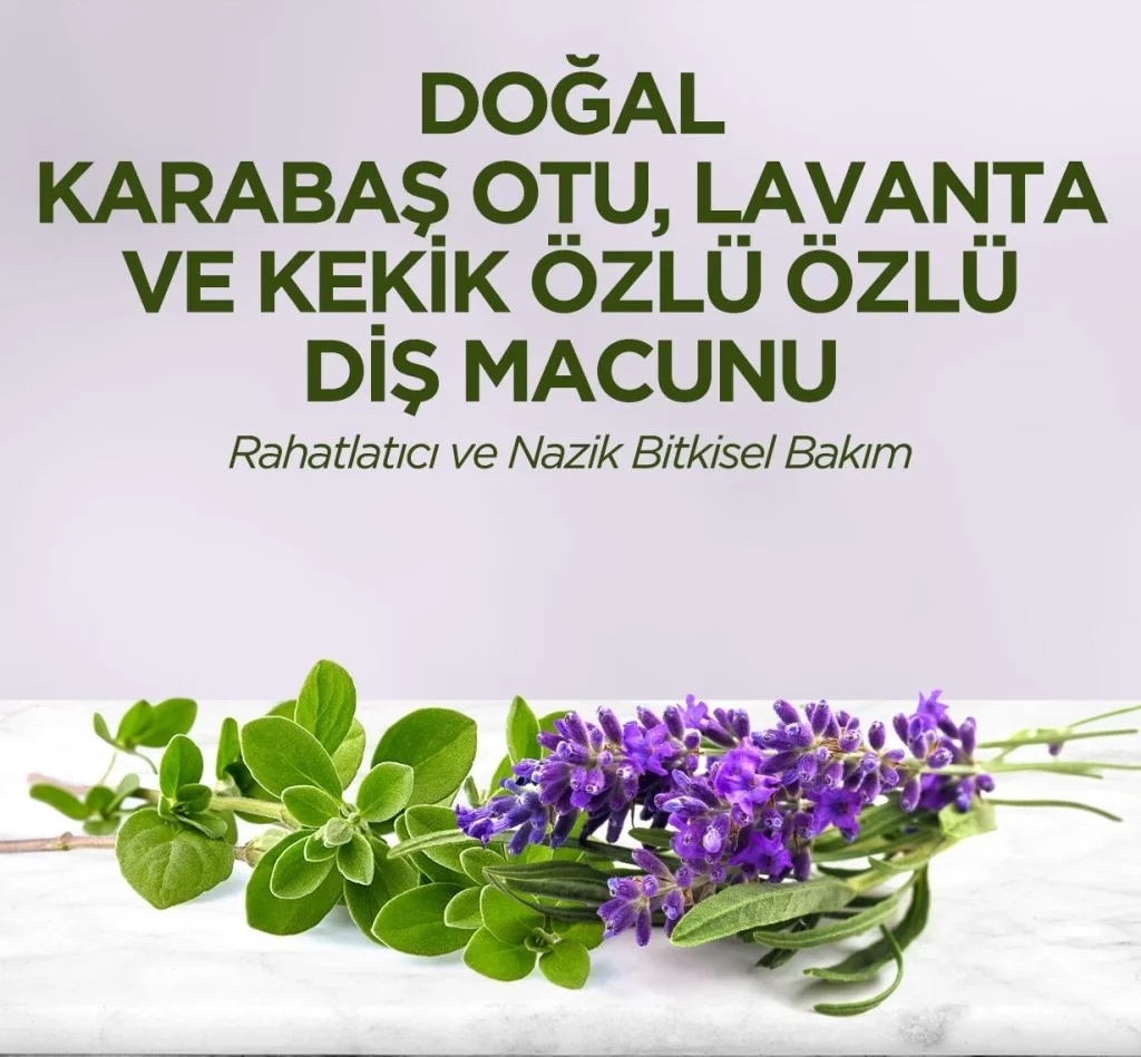 İthalat®   Doğal Diş Macunu 90 Gr Karabaş Otu &amp; Lavanta ve Kekik Özlü