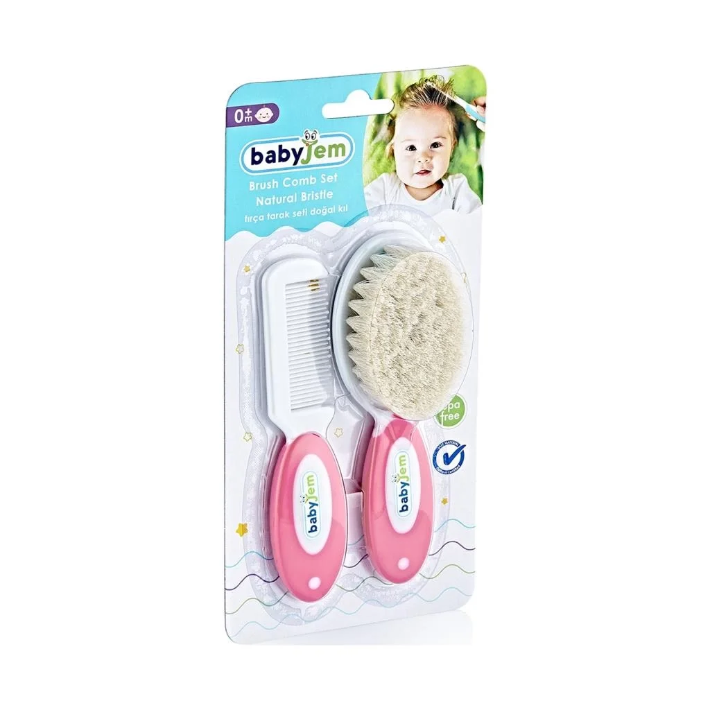İthalat®  Doğal Kıl Fırça Tarak Seti 519 Pembe Fiyatı, Yorumları ve Özellikleri