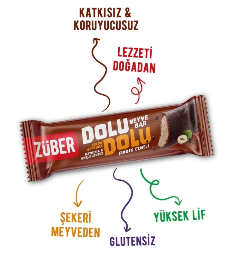 İthalat®   Dolu Dolu Fındık Ezme Meyve Bar 30 Gr
