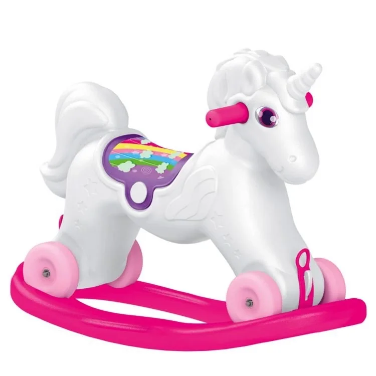 İthalat®  Dolu Unicorn Sallanan Tekerlekli At