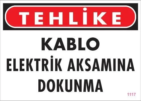 İthalat® Elektrik Kablosu Uyarı Levhası 25x35 KOD:1117 İthalat® Elektrik Kablosu Uyarı Levhası 25x35 KOD:1117