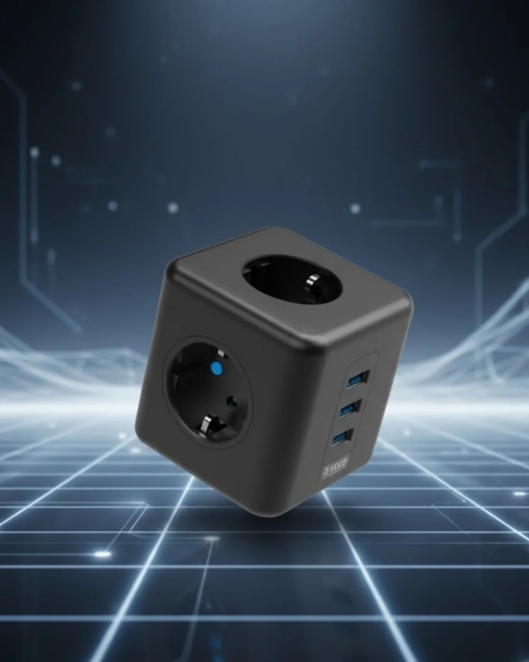 İthalat® Elektronik Cihazlar İçin Akım Korumalı 3 Prizli USB’li Küp Priz