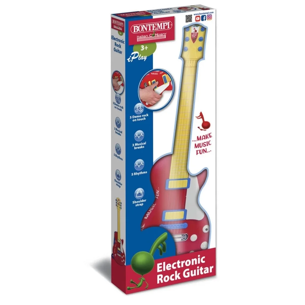 Elektronik Tuşlu ve Telli Askılı Kırmızı Gitar Elektronik Tuşlu ve Telli Askılı Kırmızı Gitar
