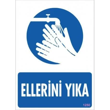 İthalat® Ellerini Yıka Uyarı Levhası 25x35 KOD:1250