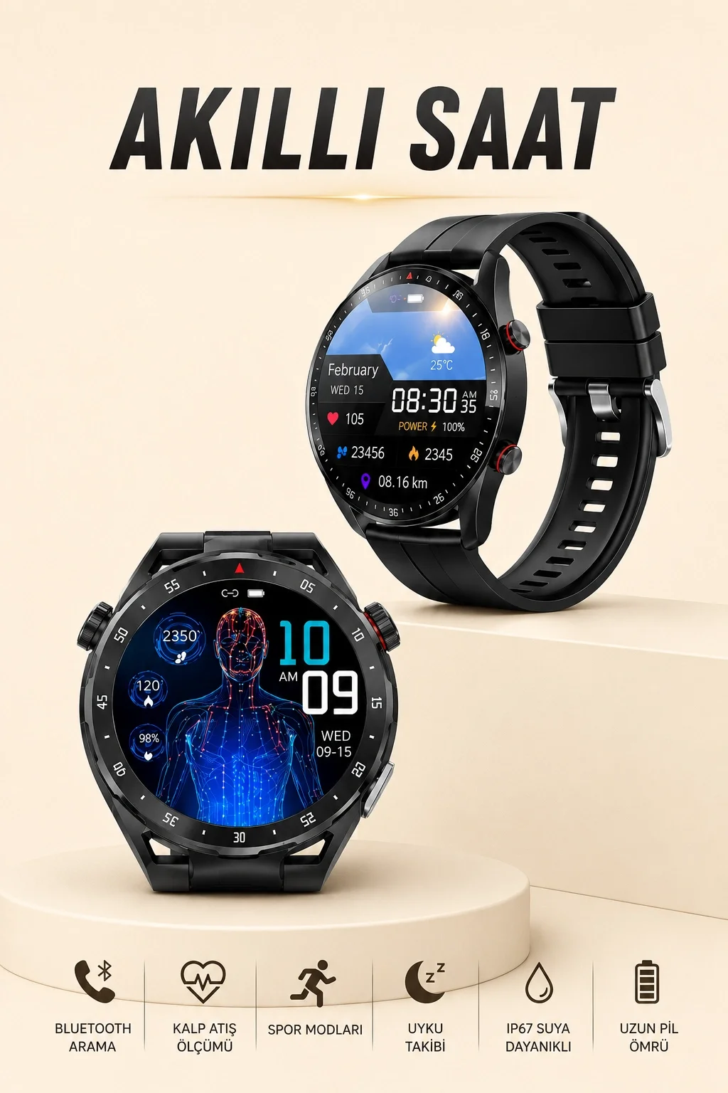 İthalat® ENTEGRE GPS VE GENİŞ SPOR MODU SEÇENEKLERİYLE AKILLI SAAT