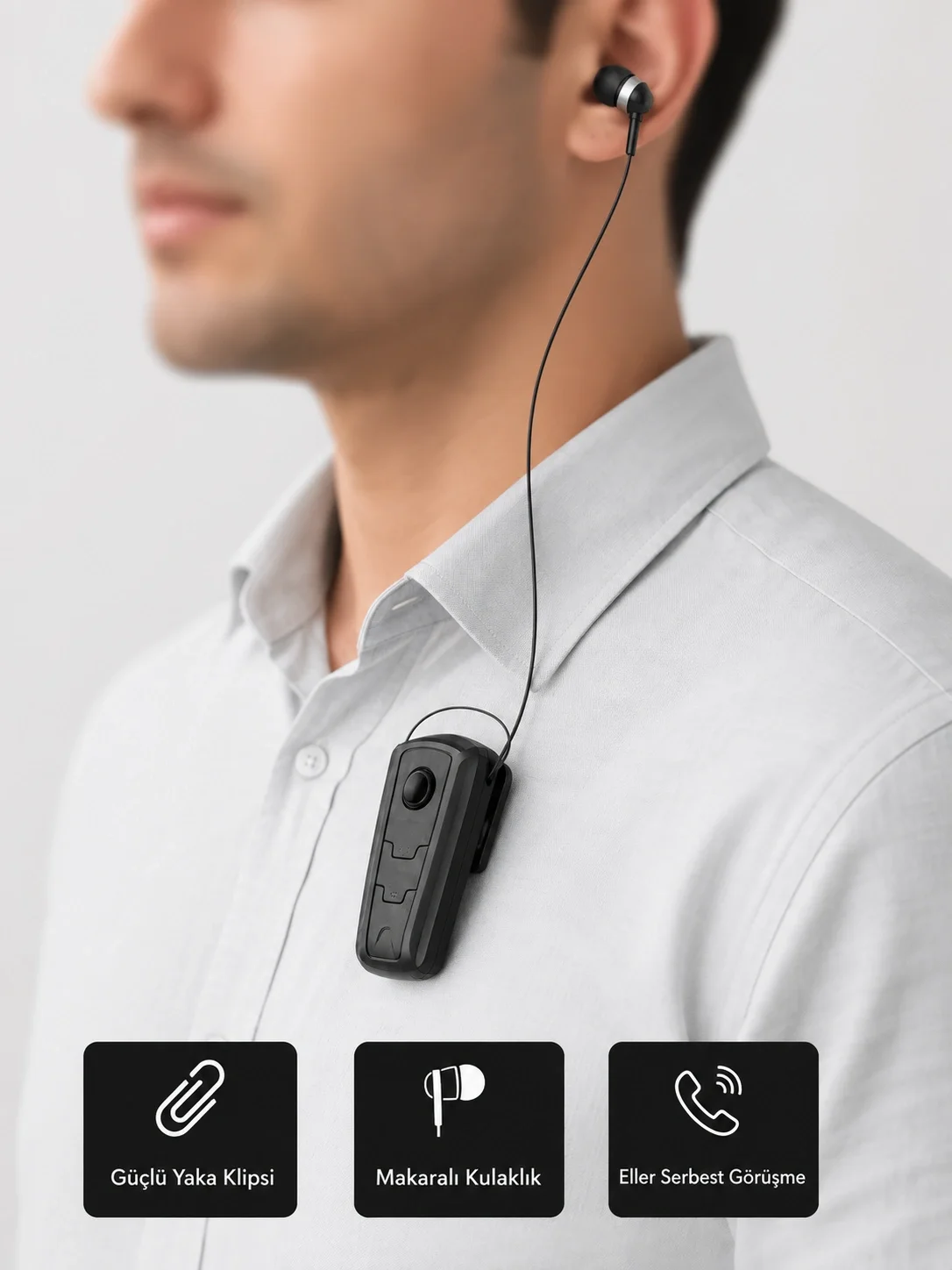İthalat® Ergonomik Bluetooth Kulaklık – 8 Saat Konuşma, Gürültü Azaltıcı Mikrofon