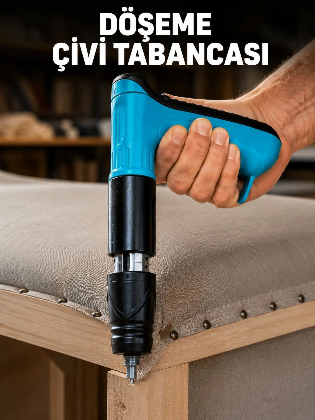 İthalat® Ergonomik Saplı Çivi Tabancası Mobilya ve Ahşap Montaj El Aleti