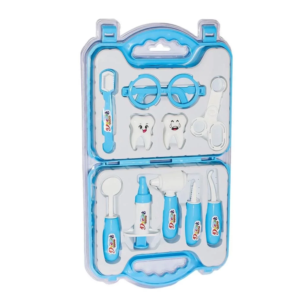 İthalat®  ERN-2040 Çantalı Mavi Dişçi Seti -Heroes Toys