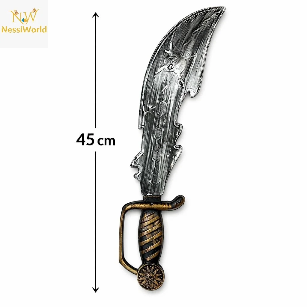 İthalat® Eskitme Detaylı Plastik Korsan Kılıcı 45 cm