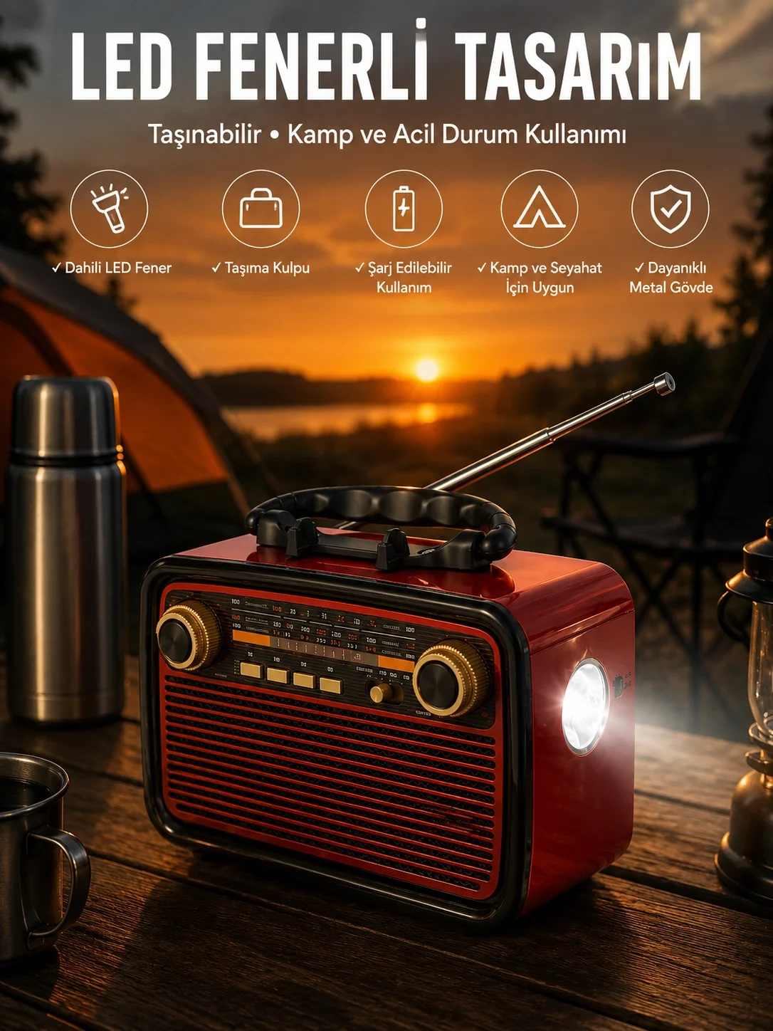 İthalat® Eskitme Nostalji Tasarımlı Bluetoothlu Nostalji Radyo Ahşap Nostaljik Görünümlü