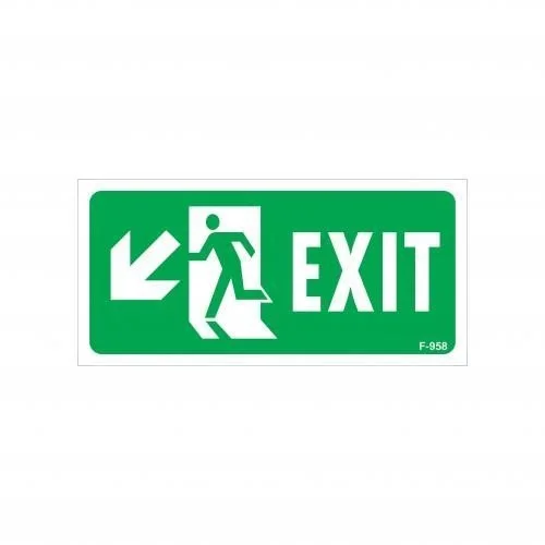 İthalat® Exit Sol Aşağı Uyarı Levhası 17,5x25 KOD:958